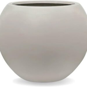 12.8" H x 16" D Globo Fiberstone Round Planter-Taupe