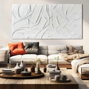 29"x 58" Kalleyah Koncept Abstract Wall Art | White