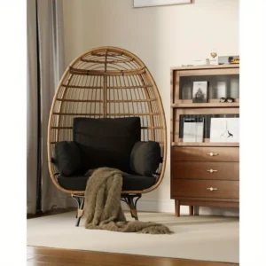 360° Swivel Patio Egg Chair | Oversized Wicker Lounge Chair