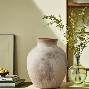 Antique Bohemian Style Ceramic Round Vase