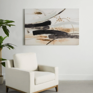 Black Abstract Canvas Wall Art, 40x60