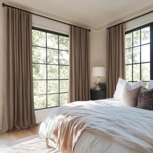 2 Panel Curtains - Linen Brown,50x84