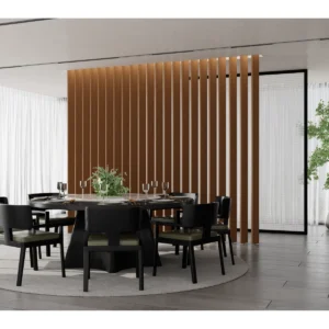 95.25” x 4.5” x 1” Rotational Wood Slat Room Divider – Innovative Modern Space Solution (Set of 4)