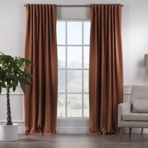 Linen Deco Curtain Panels | Set of 2 | Brick Brown