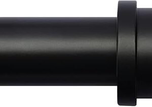 120" Adjustable Curtain Rods for Windows | Black | W/ Mounting Kit and Finials