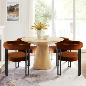 Terra Upholstered 18.5" Seat Height Velvet Kitchen Dining Armchair