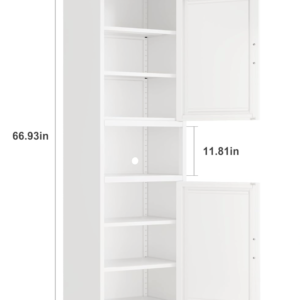 20" x 66.93" Tall Cabinet | White