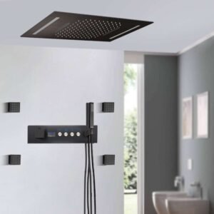 Minooka LED Rainwater Thermostatic Shower System | Oil Rubbed Bronze