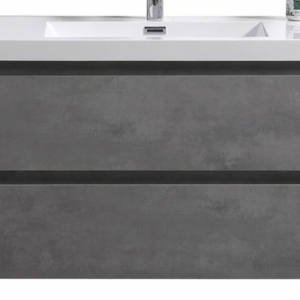 Cement Grey Floating Vanity | White Center Vanity Top | 42"