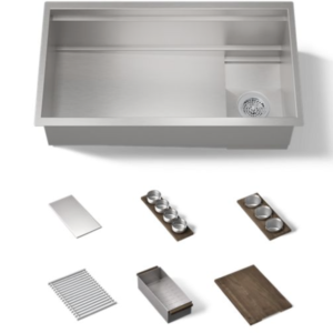 Synthos™ 33-3/4" undermount single-bowl workstation kitchen sink