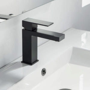 Black Modern Single Handle Bathroom Sink Faucet with Pop Up Drain