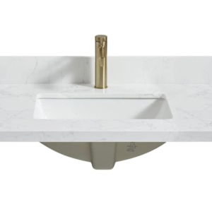43" Stone Vanity Top with Backsplash and Ceramic Sink | Finish: Grain White